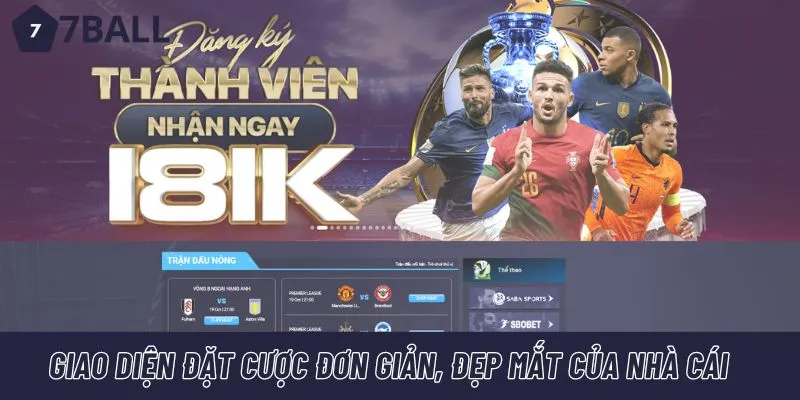 Giao diện đặt cược đơn giản, đẹp mắt của nhà cái