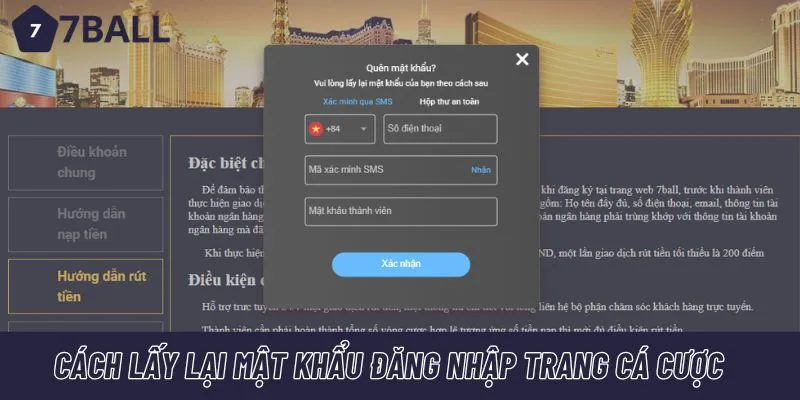 Cách lấy lại mật khẩu đăng nhập trang cá cược