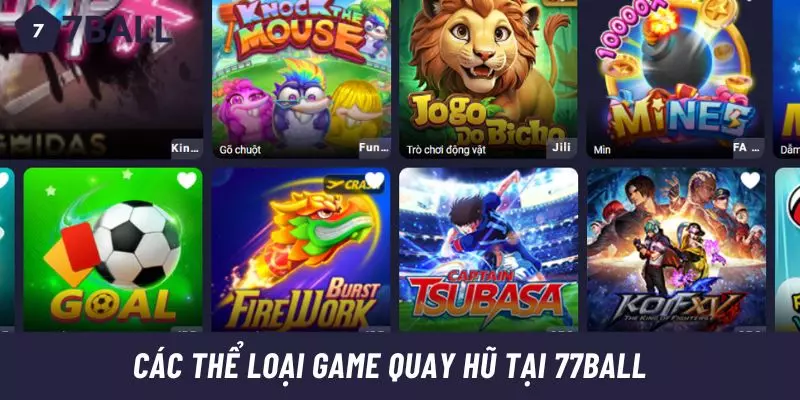 Các thể loại game quay hũ tại 77ball