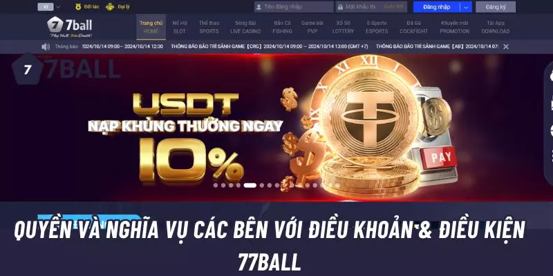 Quyền và nghĩa vụ các bên với điều khoản & điều kiện 77ball